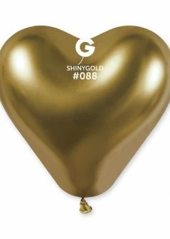 Funny Balloons Usa Shiny Balloons CRB120: #088 Shiny Gold Heart Shape 198850