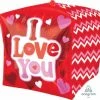 Funny Balloonsusa Love, Hugs & Kisses Cubez 29859 - 16" 1 Funny Balloonsusa Love, Hugs & Kisses Cubez 29859 - 16"