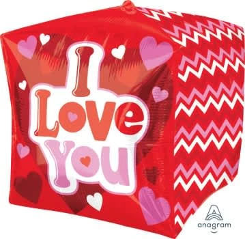 Funny Balloonsusa Love, Hugs & Kisses Cubez 29859 - 16" 3 Funny Balloonsusa Love, Hugs & Kisses Cubez 29859 - 16"