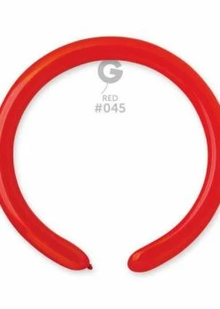Funny Balloons Usa D4: #045 Red 554502 Standard Color 2/60 In Latex Balloons