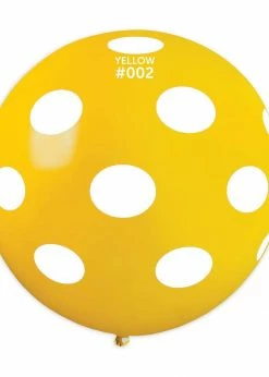 Funny Balloons Usa Latex Balloons G220P: #002 Yellow Polka Dot 314328