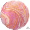Funny Balloonsusa Foil Balloons Marblez Pink Circle 4208401 - 18 In