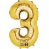 Funny Balloonsusa Foil Balloons 3 Gold 2824801 - 34 In