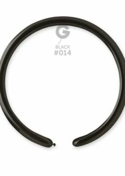 Funny Balloons Usa Latex Balloons D2: #014 Black 211405 Standard Color 1/60 In