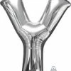 Funny Balloonsusa Silver Y Giant Letter 3299701 - 34 In