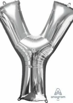 Funny Balloonsusa Silver Y Giant Letter 3299701 - 34 In