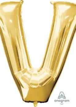 Funny Balloonsusa Foil Balloons Gold V Giant Letter 3299201 - 34 In