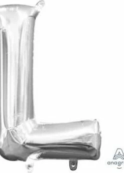 Funny Balloonsusa Foil Balloons Silver L Letter 3303401 - 16 In