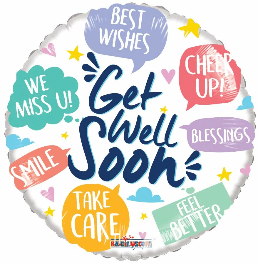 Funny Balloonsusa Foil Balloons Get Well Soon 15854-18 3 Funny Balloonsusa Foil Balloons Get Well Soon 15854-18