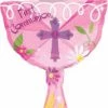 Funny Balloonsusa Foil Balloons First Communion Pink 3041201