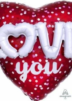 Funny Balloonsusa Foil Balloons Love Heart And Dots 3419001