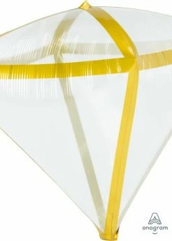 Funny Balloonsusa Foil Balloons Diamondz Gold Trim 41081