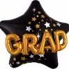 Funny Balloonsusa Foil Balloons Congrats Grad Star 3D Effect ! 3283901