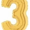 Funny Balloonsusa Foil Balloons Number 3 Gold 7 In