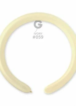 Funny Balloons Usa D4: #059 Ivory 555905 Standard Color 2/60 In Latex Balloons