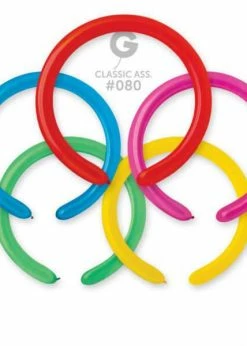 Funny Balloons Usa Latex Balloons D4: #080 Standard Ass. 558005 Standard Color 2/60 In