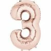 Funny Balloonsusa 3 Rose Gold 3748801 - 14 In Foil Balloons