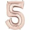 Funny Balloonsusa Foil Balloons 5 Rose Gold 3749001 - 14 In
