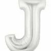 Funny Balloons Usa Foil Balloons Silver J Letter 14910S - 7 In
