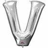 Funny Balloonsusa Silver V Letter 3305401 - 16 In