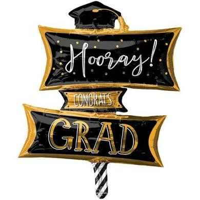 Funny Balloonsusa Hooray! Congrats Grad Sign 37196 Foil Balloons 3 Funny Balloonsusa Hooray! Congrats Grad Sign 37196 Foil Balloons