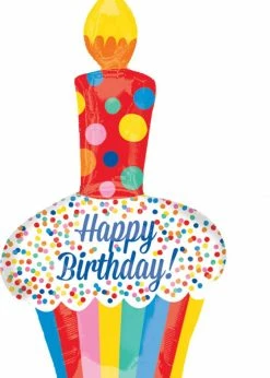 Funny Balloonsusa Bright Birthday Cup Cake 35613 - 21 In Foil Balloons
