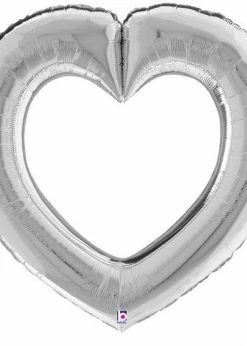 Funny Balloons Usa Linking Heart Silver 25086 Foil Balloons