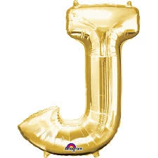 Funny Balloonsusa Gold J Giant Letter 3296601 - 34 In