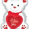 Funny Balloonsusa Teddy Love Herts Red 434246