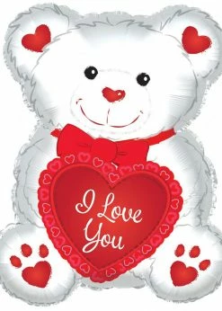 Funny Balloonsusa Teddy Love Herts Red 434246