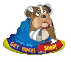 Funny Balloonsusa Get Well Bull Dog 19159 - 28 Foil Balloons