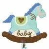 Funny Balloonsusa Baby Blue Rocking Horse Foil Balloons