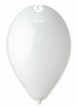 Funny Balloons Usa G110: #001 White 110104 Standard Color 12 In
