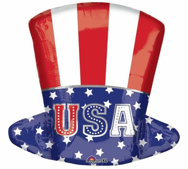 Funny Balloonsusa Patriotic Hat Foil Balloons 3 Funny Balloonsusa Patriotic Hat Foil Balloons