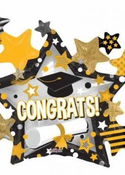 Funny Balloonsusa Congrats Grad Star Cluster 85281-365 Foil Balloons
