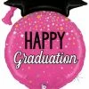 Funny Balloons Usa Foil Balloons Happy Graduation Glittering Pink 35663