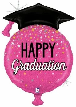 Funny Balloons Usa Foil Balloons Happy Graduation Glittering Pink 35663