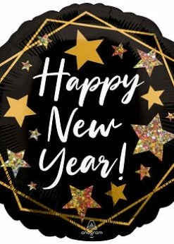 Funny Balloons Usa Happy New Year Gold Sparkle 4336401 Foil Balloons