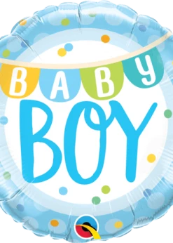 Funny Balloons Usa Baby Boy Banner & Dots 85901 Foil Balloons