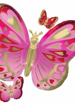 Funny Balloons Usa Red, Pink And Gold Butterfly 4363801