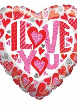 Funny Balloonsusa Foil Balloons Glitter Hearts Holographic 16044-18