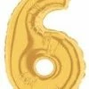 Funny Balloons Usa Foil Balloons Number 6 Gold 7 In