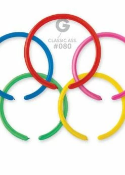 Funny Balloons Usa Latex Balloons D2: #080 Standard Ass. 218008 Standard Color 1/60 In