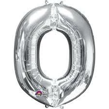 Funny Balloons Usa Silver O Giant Letter 3297501 - 34 In Foil Balloons