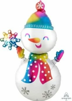 Funny Balloonsusa Satin Infused Snowman 42037 Foil Balloons