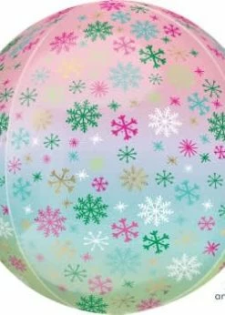 Funny Balloons Usa Ombre Snowflakes Orbz 4009101 Foil Balloons