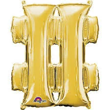 Funny Balloonsusa Foil Balloons # Symbol Gold 3306701 - 16 In