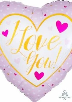 Funny Balloonsusa Foil Balloons Love You Gold & Pink 36441