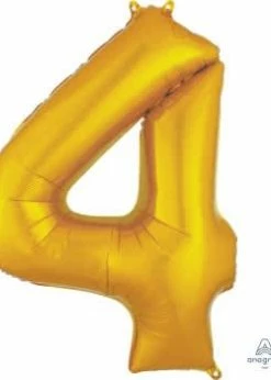 Funny Balloonsusa 4 Gold 2825001 - 34 In Foil Balloons