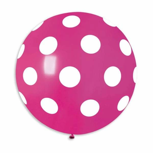 Funny Balloons Usa Latex Balloons G220P: #007 Fuchsia Polka Dot 314359 3 Funny Balloons Usa Latex Balloons G220P: #007 Fuchsia Polka Dot 314359